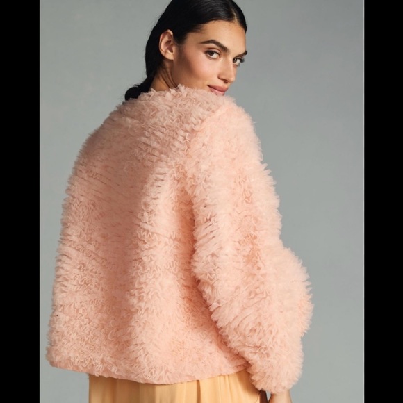 Anthropologie X Mare Mare Ruffled Rose Jacket Pink XL - Picture 3 of 12